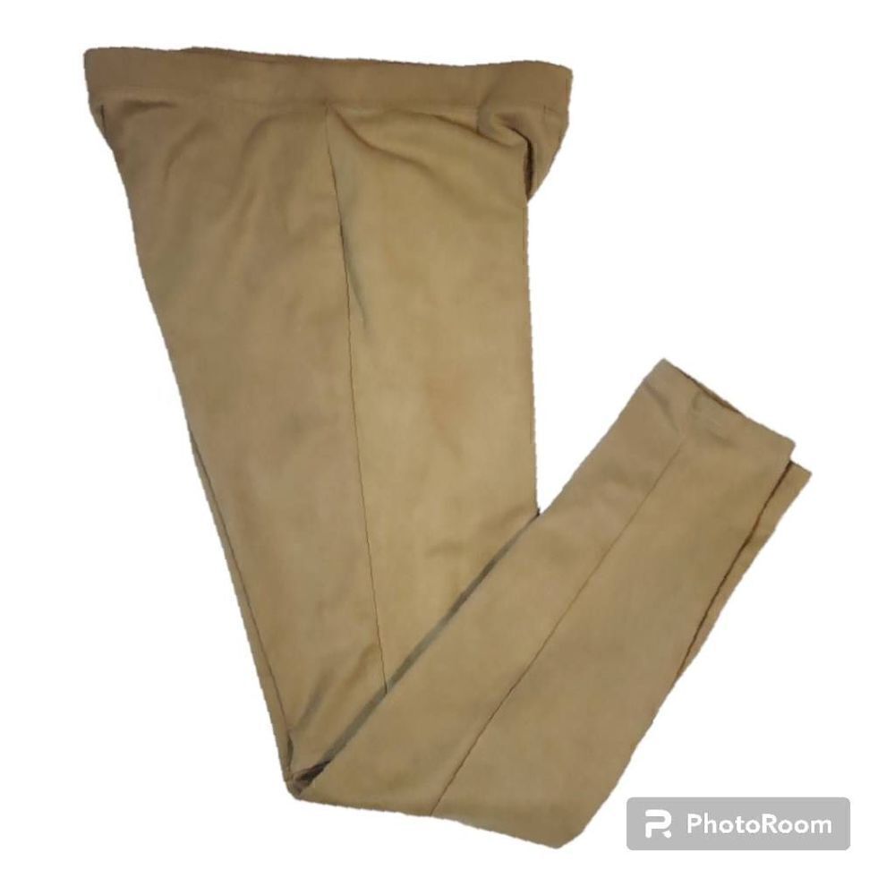 Vintage Marina Luna Faux Suede Camel Brown Stretch Pants Women's Size 4